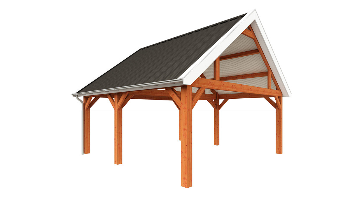 garage-douglas-hout-met-veranda-6050x6800-Trendhout-Zadeldak-Select-modern