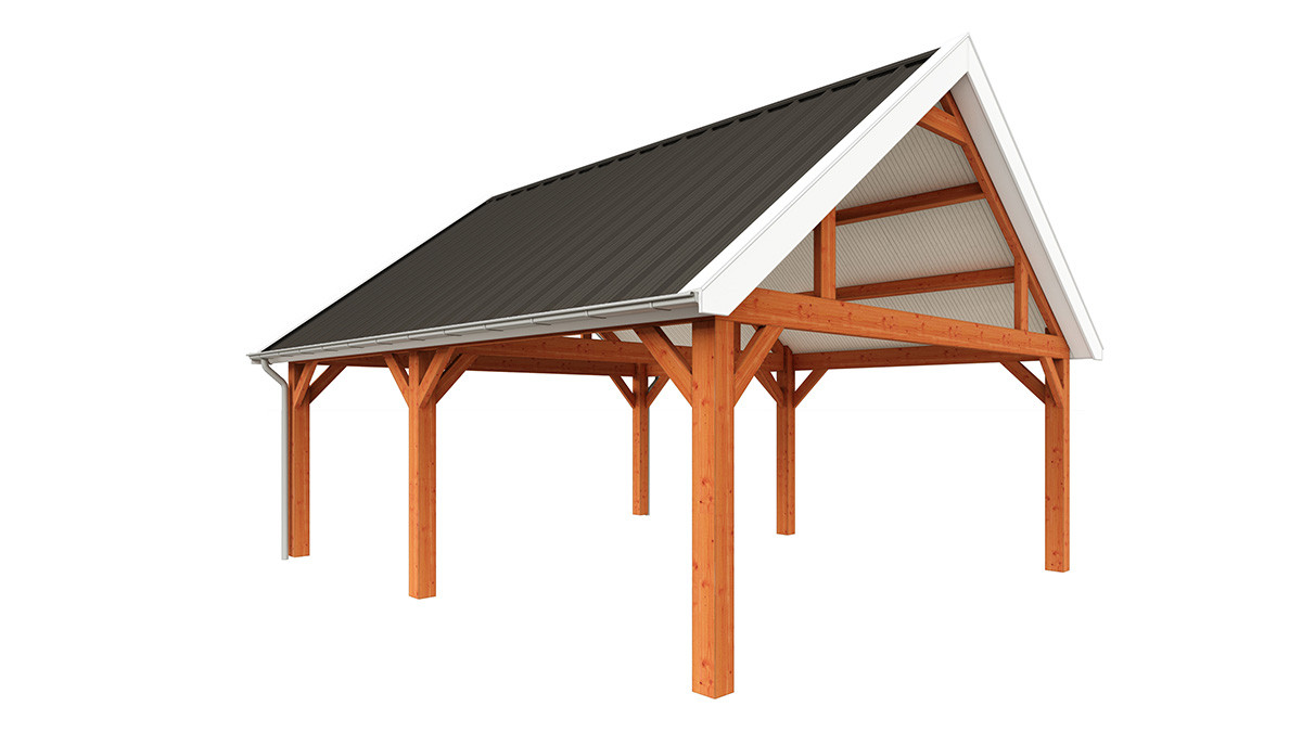 houten-garage-met-overkapping-bouwpakket-7200x6800-Trendhout-Zadeldak-Select-modern