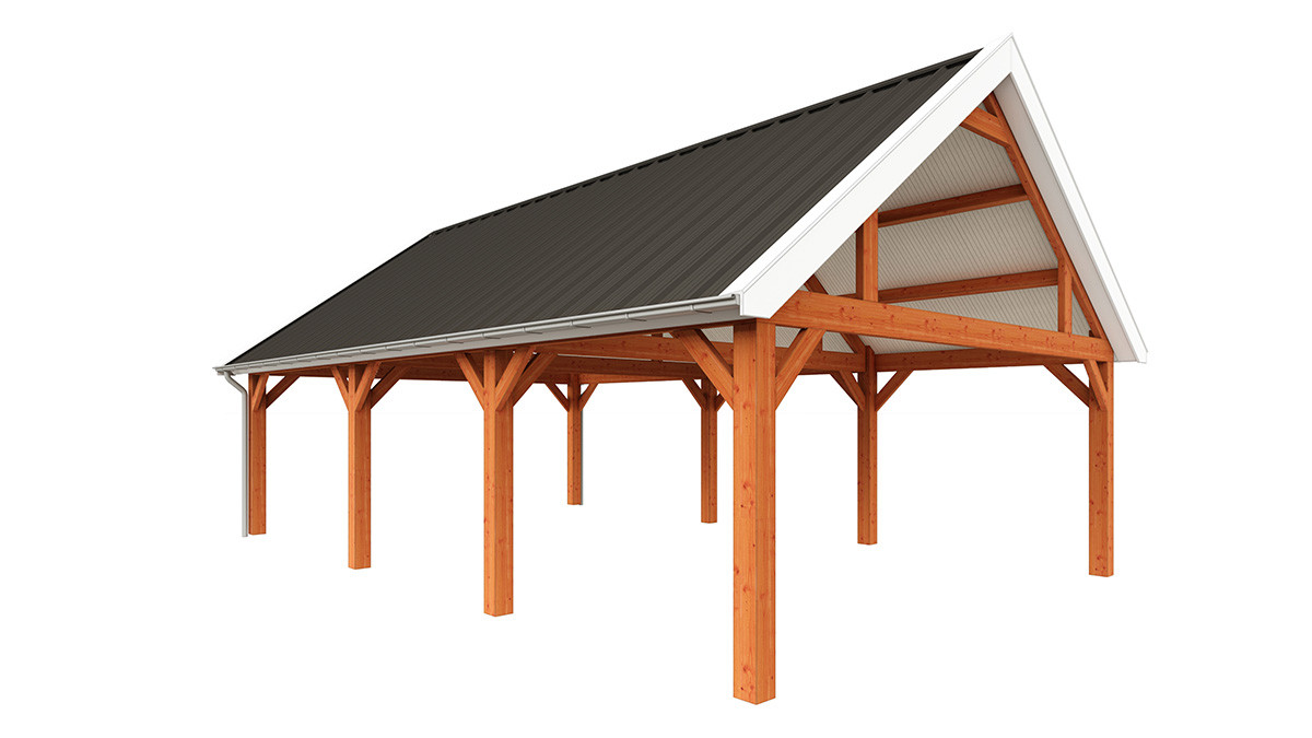 houten-garage-met-veranda-bouwpakket-10150x6800-Zadeldak-select-modern