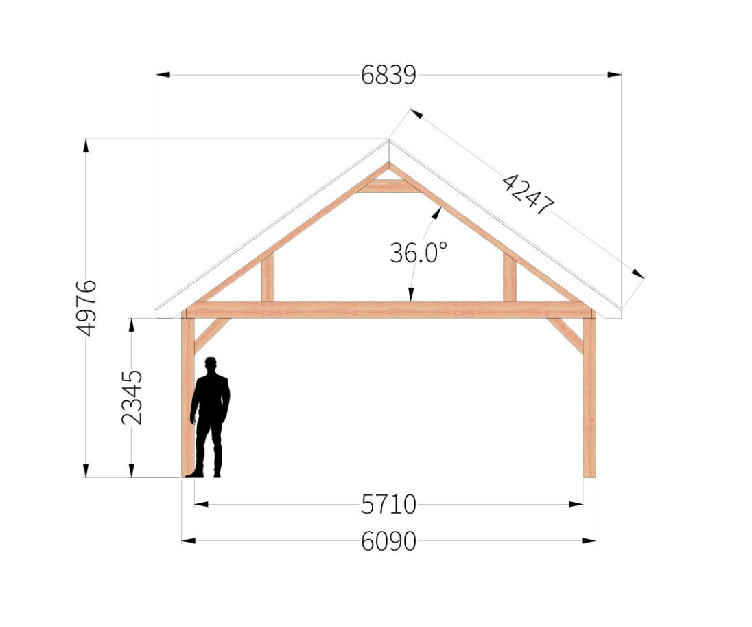 ZadeldakSelectModern6m_zijaanzicht