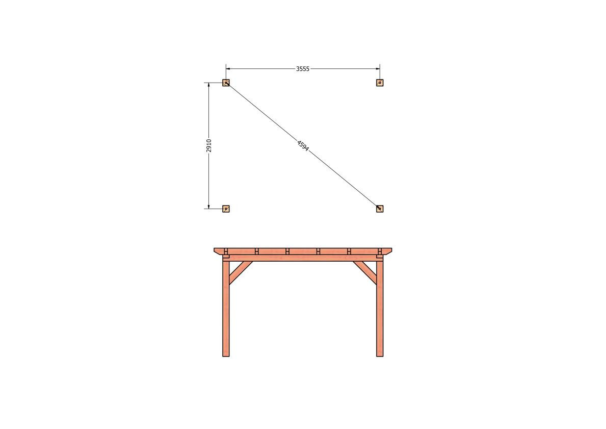 CP-10.1001-douglas-houten-overkapping-carport-bouwpakket-zelfbouw-plat-dak-bouwtekening-Funderingsplan
