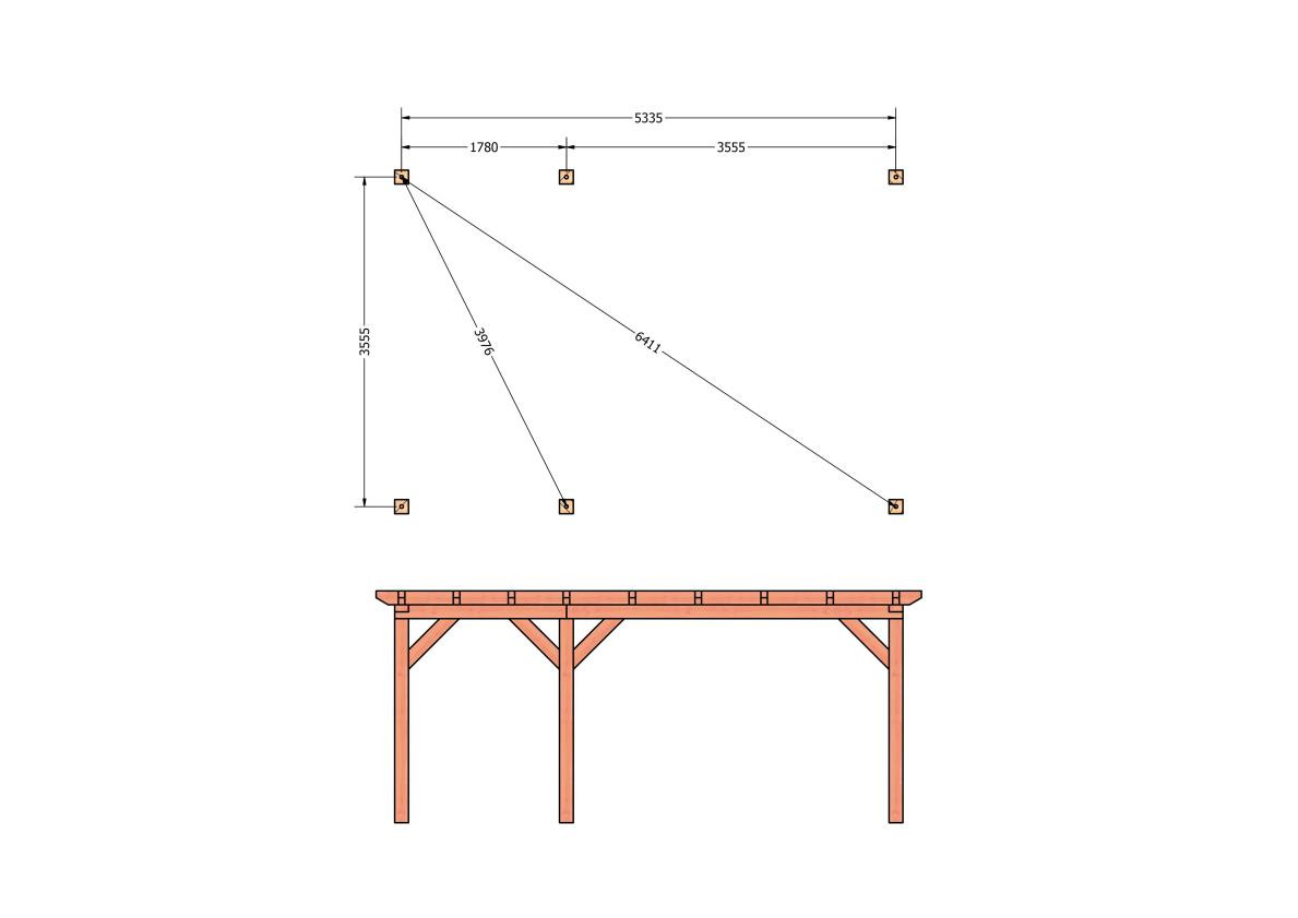 CP-10.1030-douglas-overkapping-tuin-hout-platdak-bouwtekening-kant-en-klaar-pakket-Funderingsplan