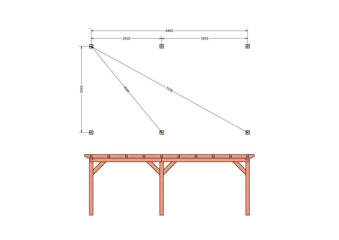 CP-10.1033-douglas-overkapping-tuin-hout-platdak-bouwtekening-kant-en-klaar-pakket-Funderingsplan
