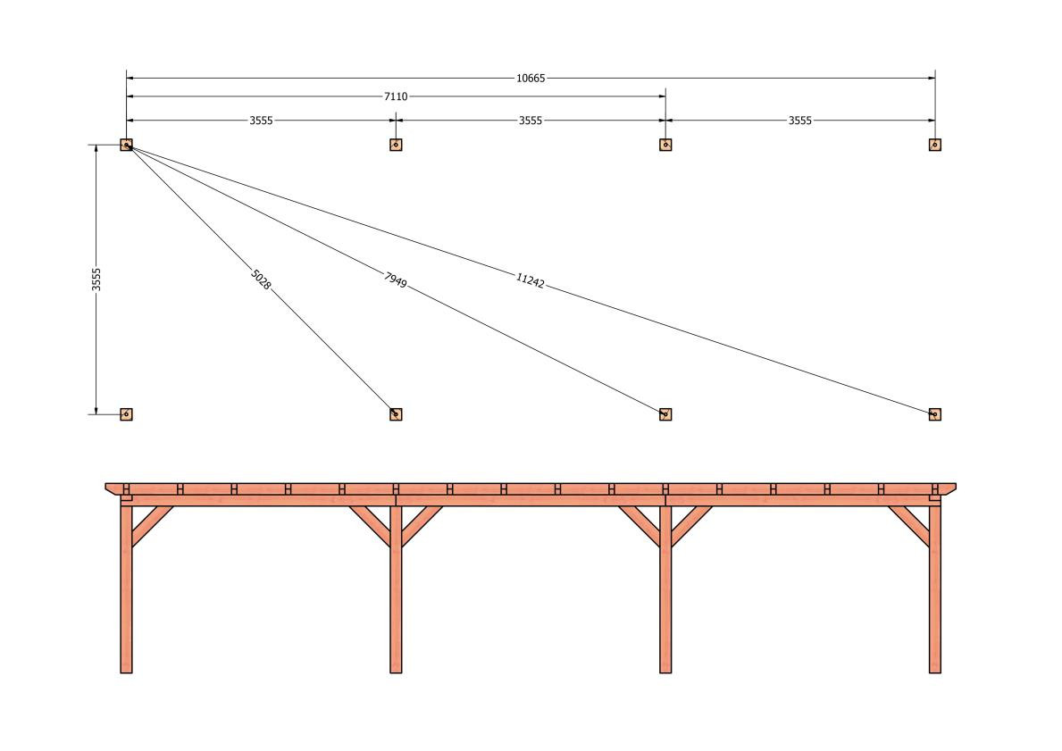 CP-10.1042-douglas-overkapping-tuin-hout-platdak-bouwtekening-kant-en-klaar-pakket-Funderingsplan - kopie