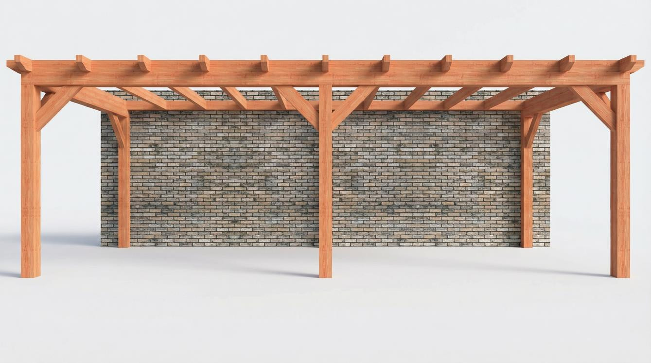 CP-10.2016 - Constructiepakket aanbouwveranda - 7660x3260x2500mm - fijnbezaagd Douglas - voor