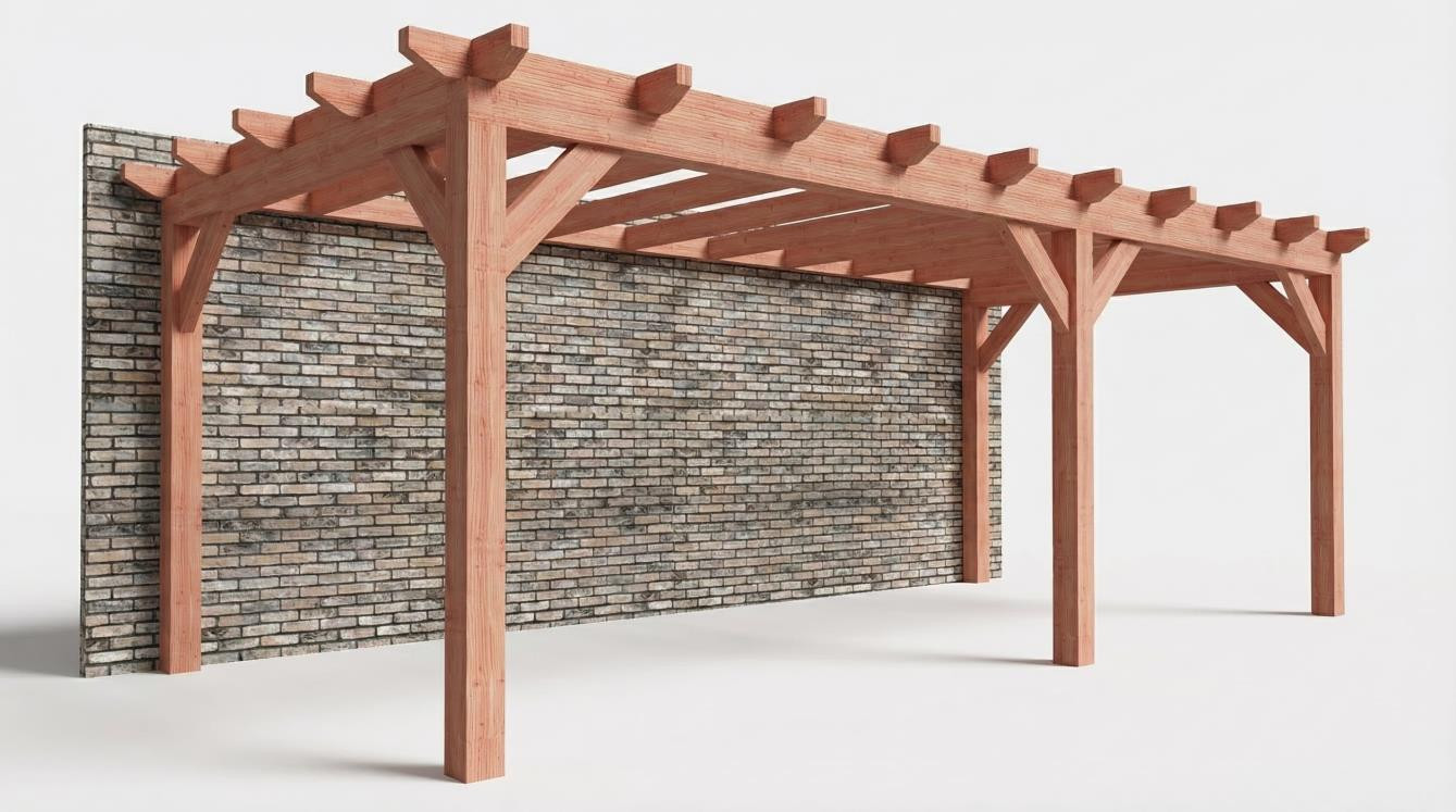 Aanbouwveranda constructie pakket 7015x3260mm rechts 2 - Trendhout