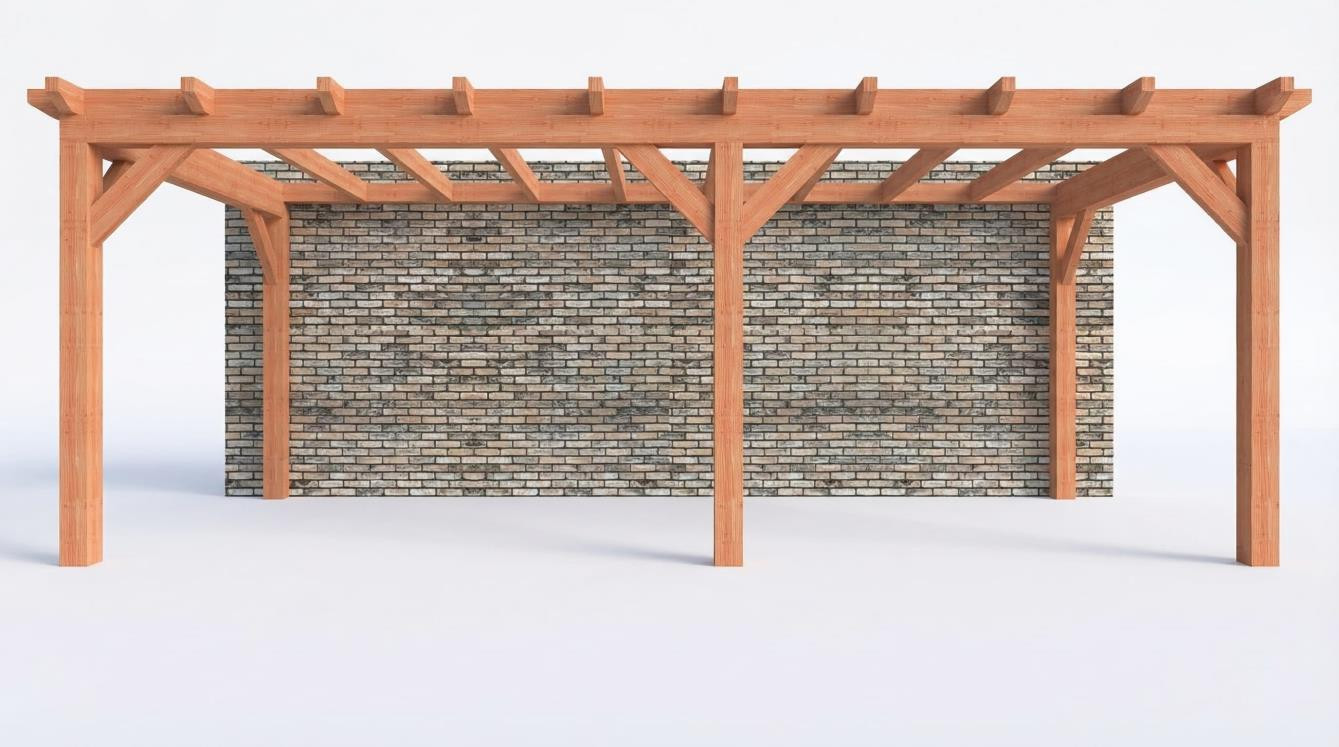 Aanbouwveranda constructie pakket 7015x3260mm rechts 1 - Trendhout