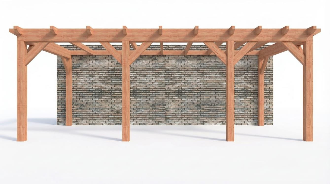 Aanbouwveranda constructie pakket 7090x3260mm rechts 1 - Trendhout