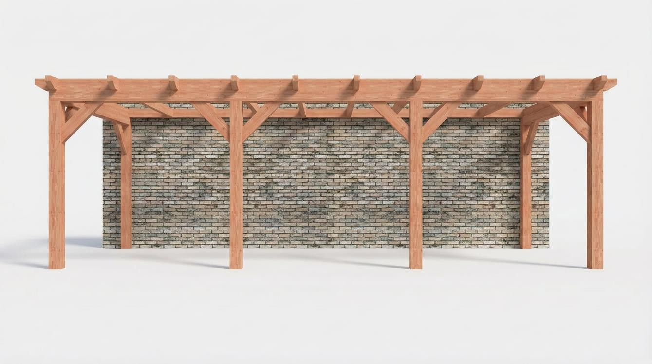 CP-10.2017 - Constructiepakket aanbouwveranda - 7660x3260x2500mm - fijnbezaagd Douglas - voor