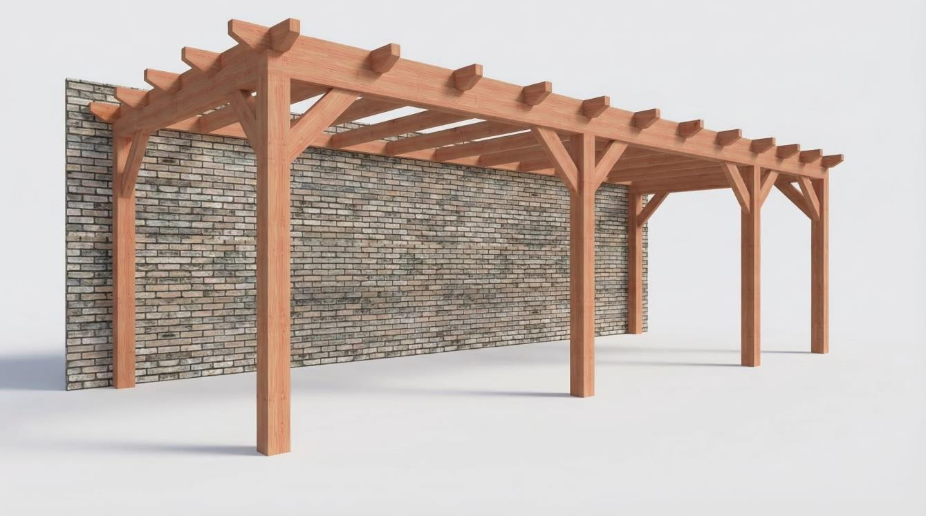 Aanbouwveranda constructie pakket 8150x3260mm rechts