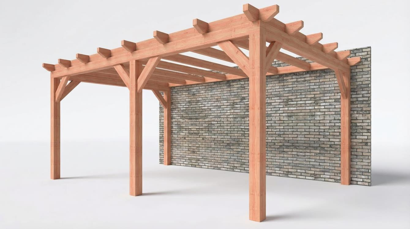 Aanbouwveranda constructie pakket 5840x3905mm rechts 3 - Trendhout