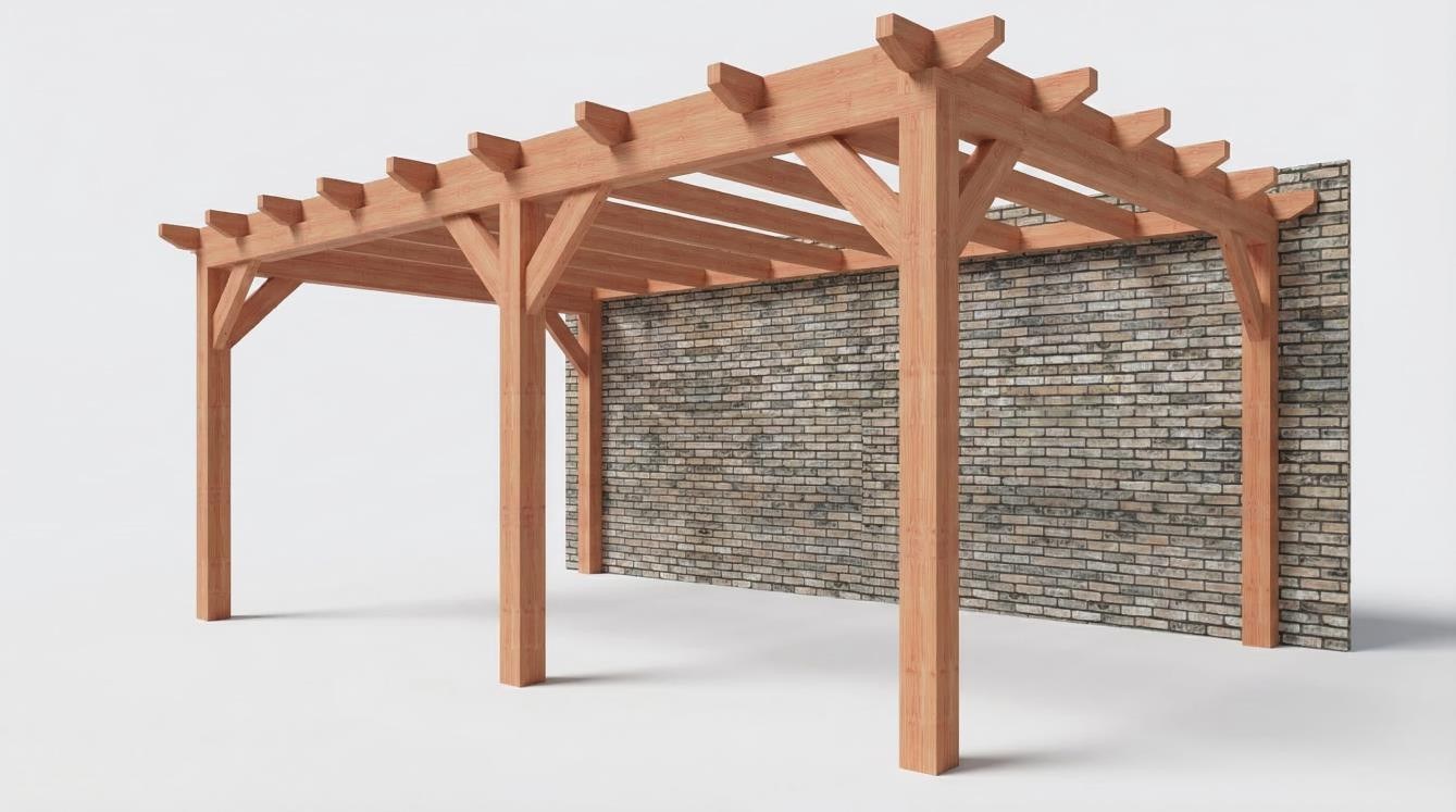 Aanbouwveranda constructie pakket 6485x3905mm rechts 3 - Trendhout