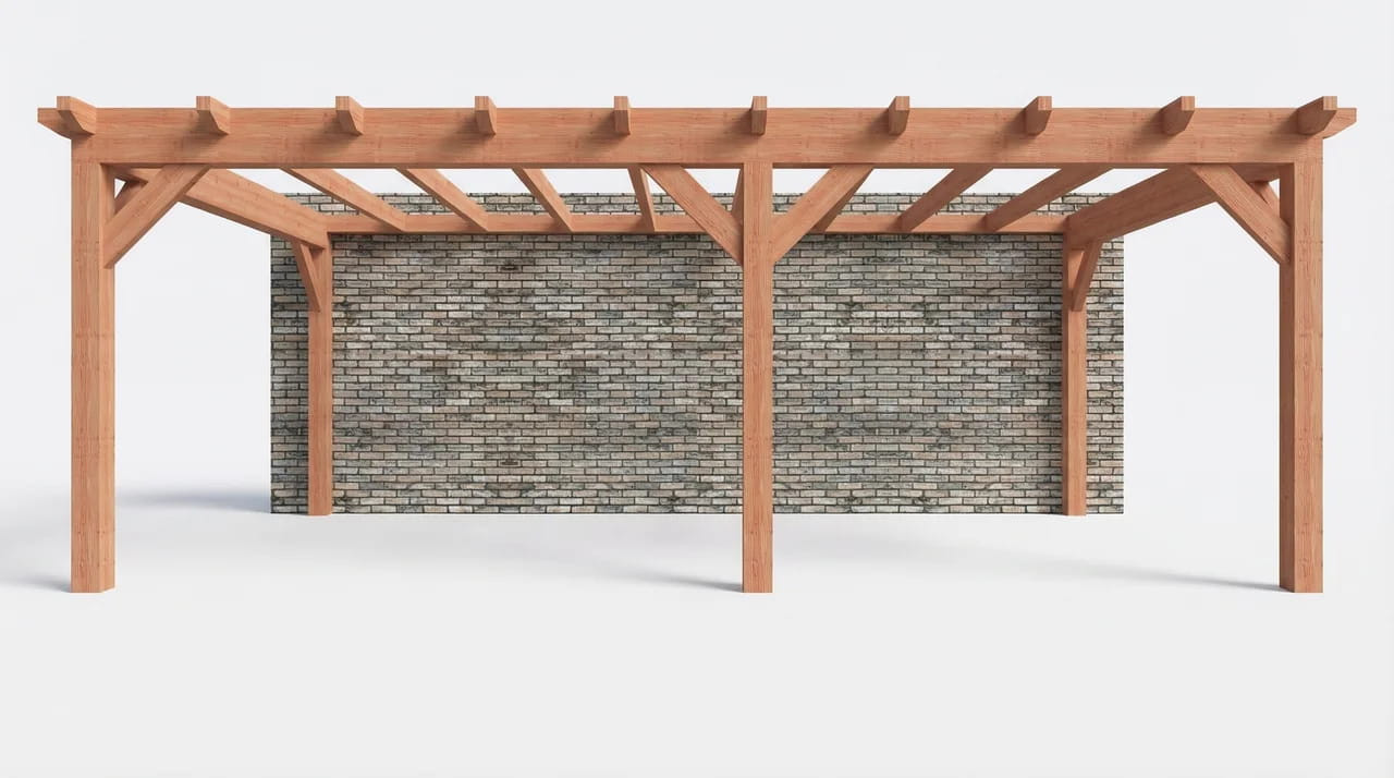 Aanbouwveranda constructie pakket 7015x3905mm rechts 1 - Trendhout