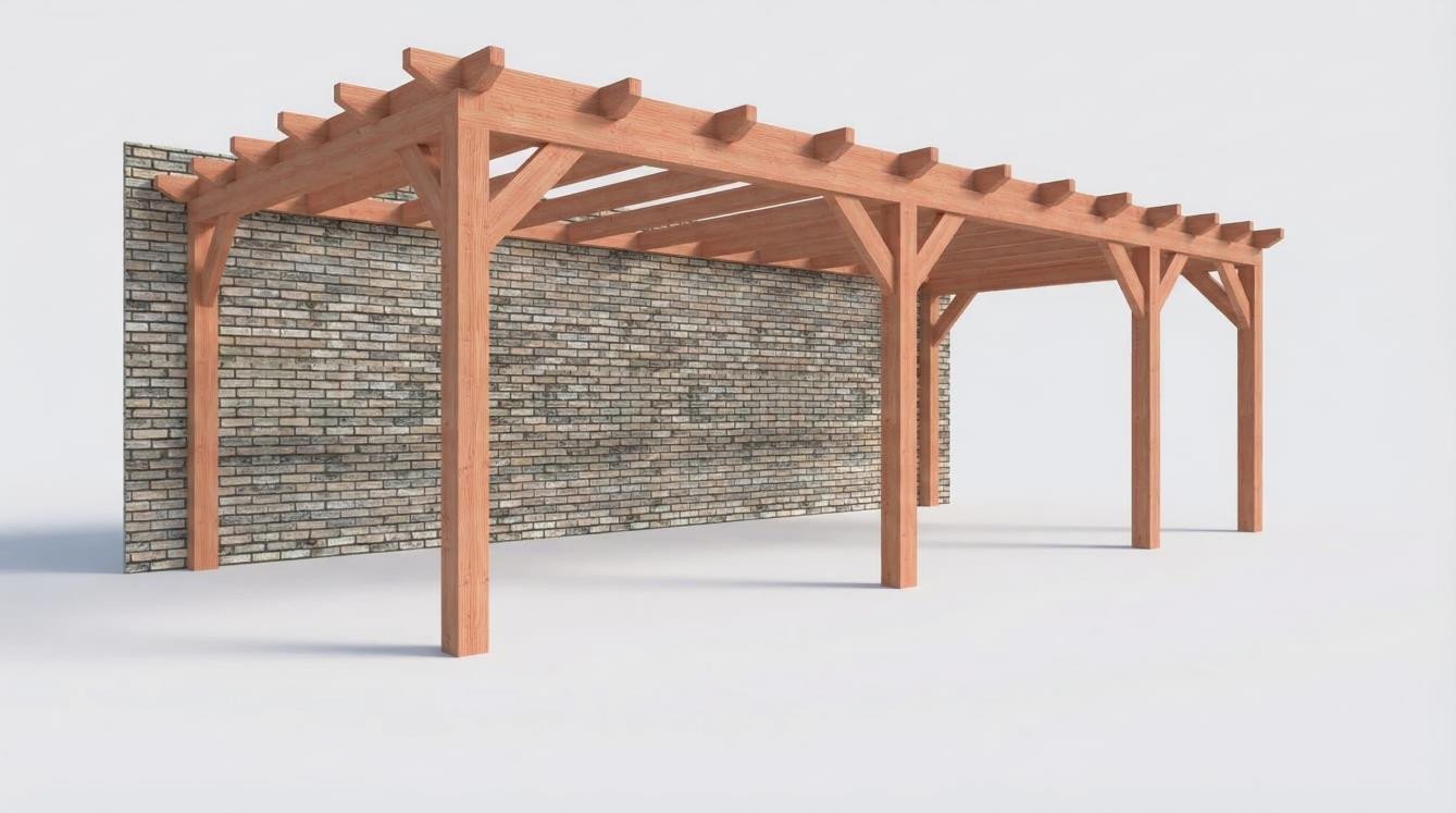 Aanbouwveranda constructie pakket 8150x3905mm rechts 2 - Trendhout