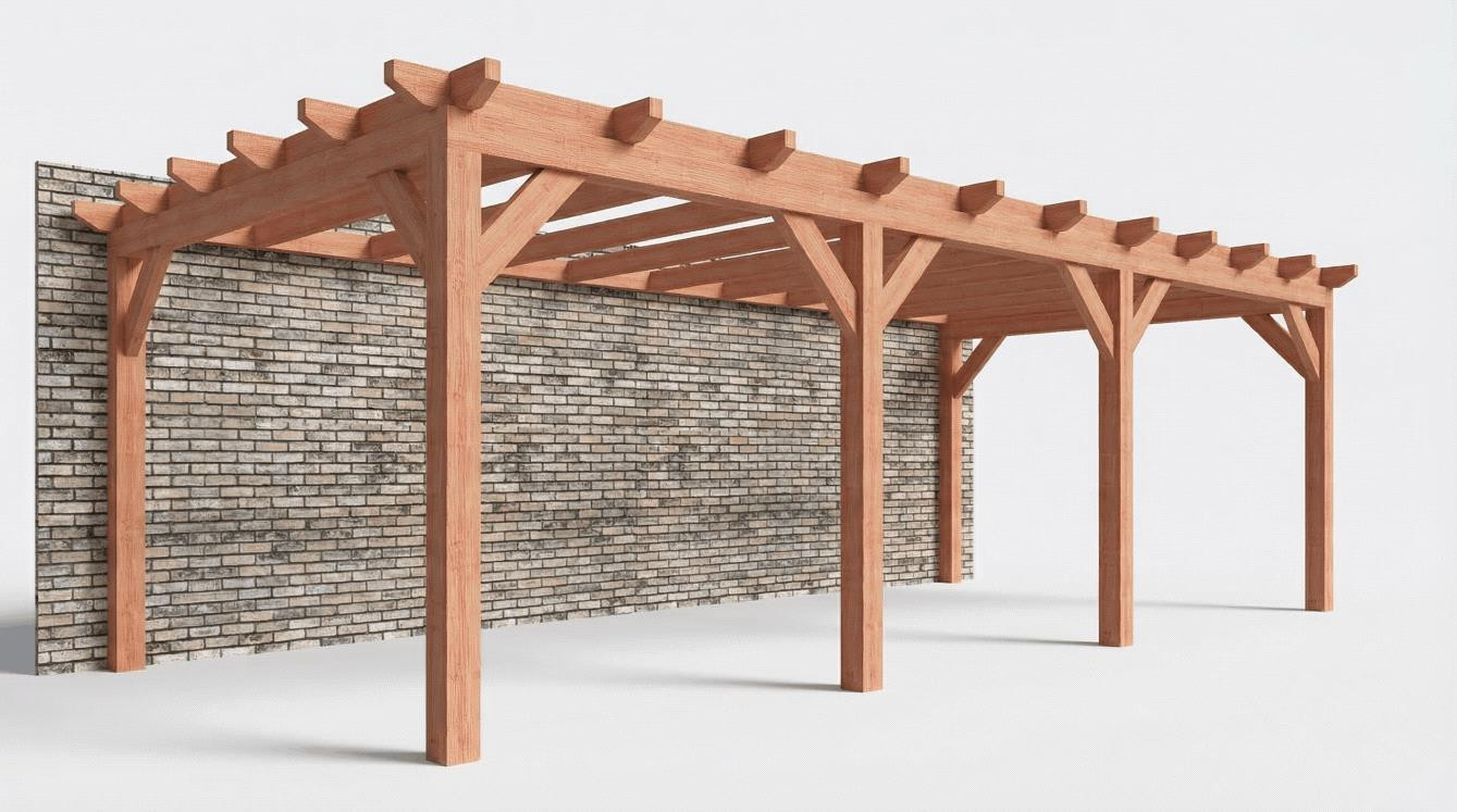 Aanbouwveranda constructie pakket 8220x3905mm rechts 2 - Trendhout