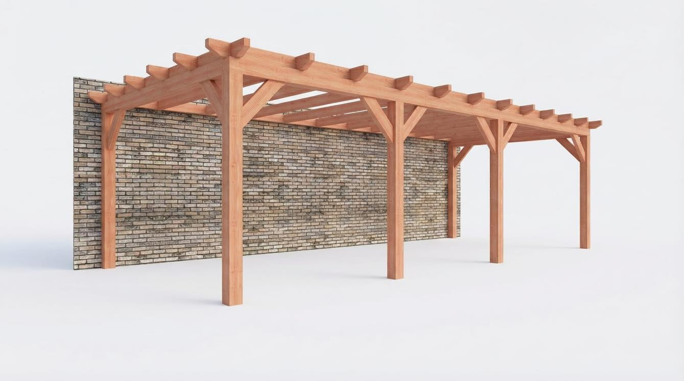 Aanbouwveranda constructie pakket 8865x3905mm rechts 2 - Trendhout