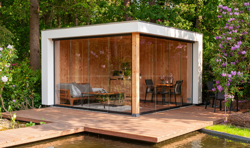 Trendhout-moderne-strakke-tuinkamer-poolhouse-met-schuif-deuren-overkapping-moderne-stijl-Verona-Waalre-Aalst