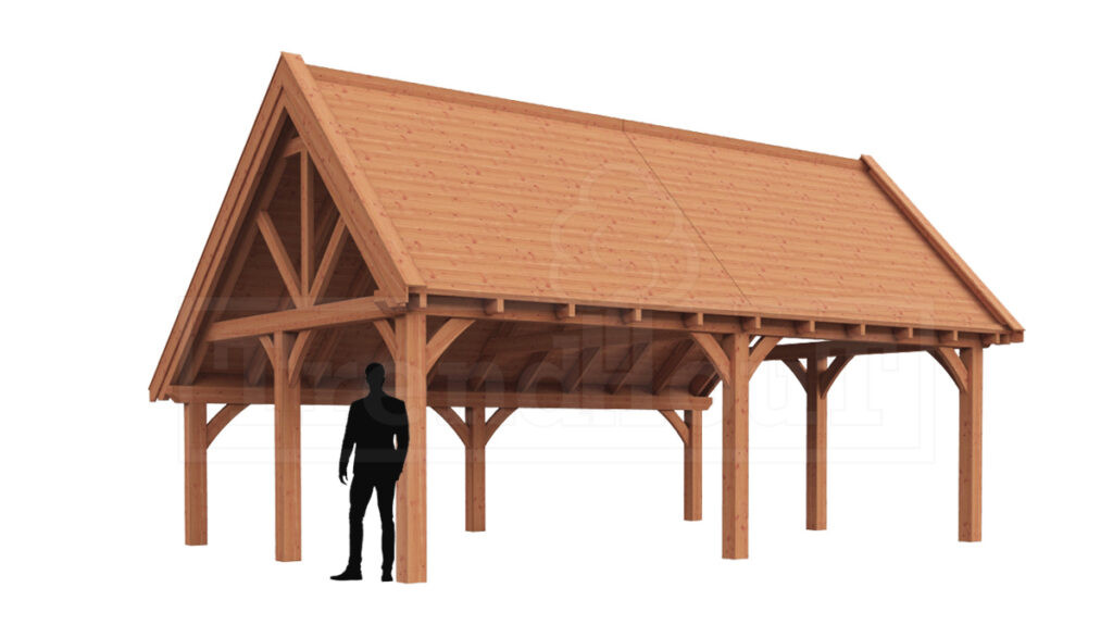 douglas-houten-overkapping-kapschuur-bouwpakket-de-hofstee-XXL-constructie-detail