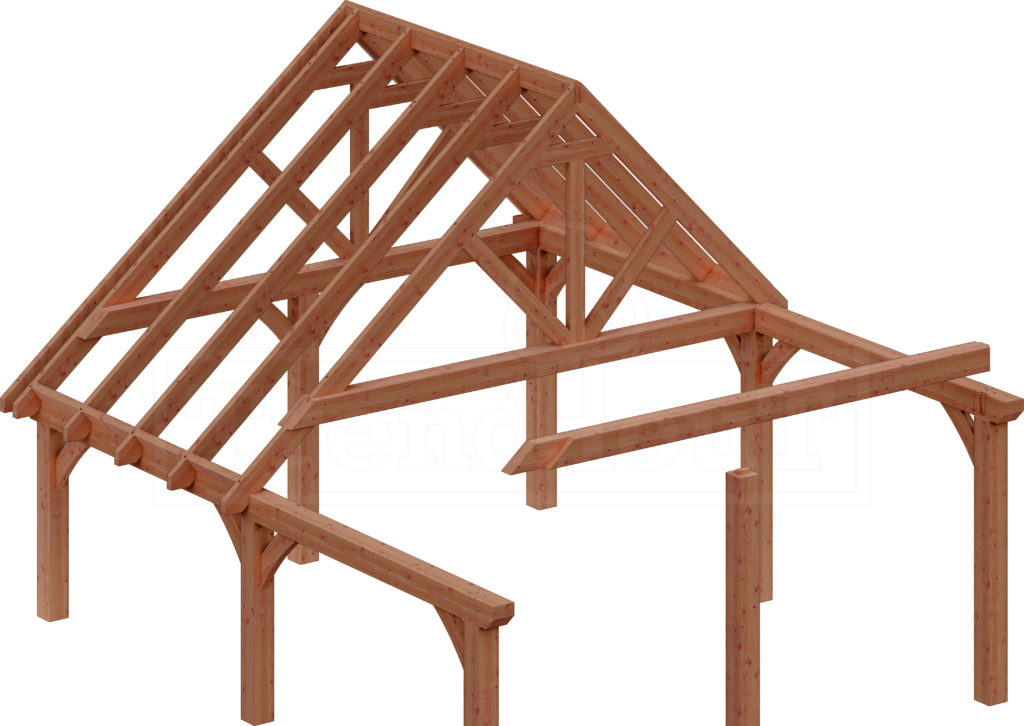 douglas-houten-overkapping-kapschuur-bouwpakket-de-hofstee-XXL-opbouw-constructie