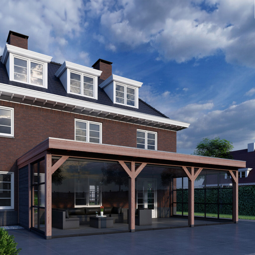douglas-houten-overkapping-veranda-aan-huis-bouwpakket-ancona-glazen-schuifwand-steel-look