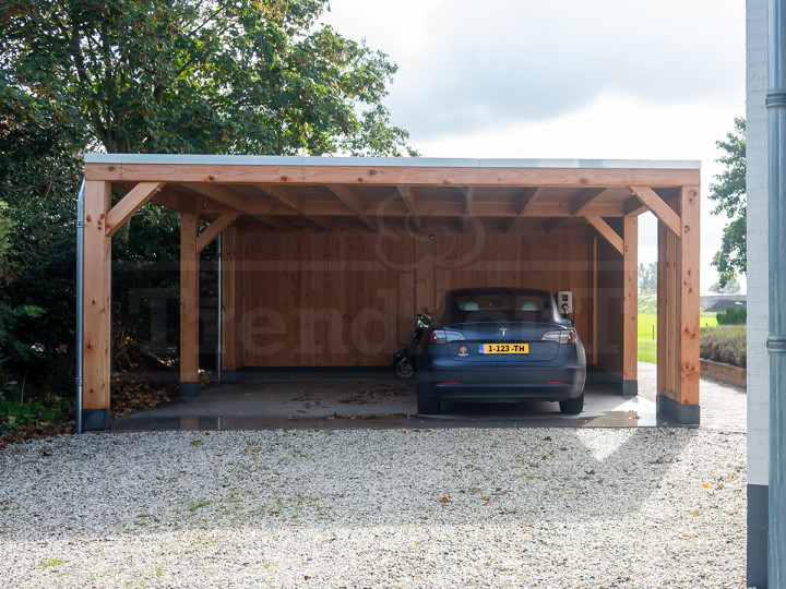 Trendhout-Palermo-XXL-groot-tuinkantoor-modern-plat-dak-met-houten-schuur-en-dubbele-carport-op-maat