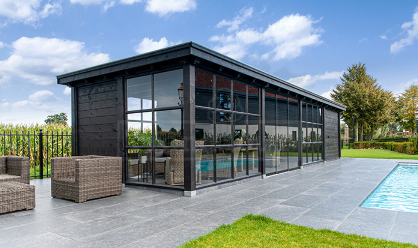 Trendhout-luxe-tuinkamer-glazen-schuifdeuren-poolhouse-kopen-landelijke-stijl-Almere-Almere-Buiten-Almere-Haven-Almere-Stad