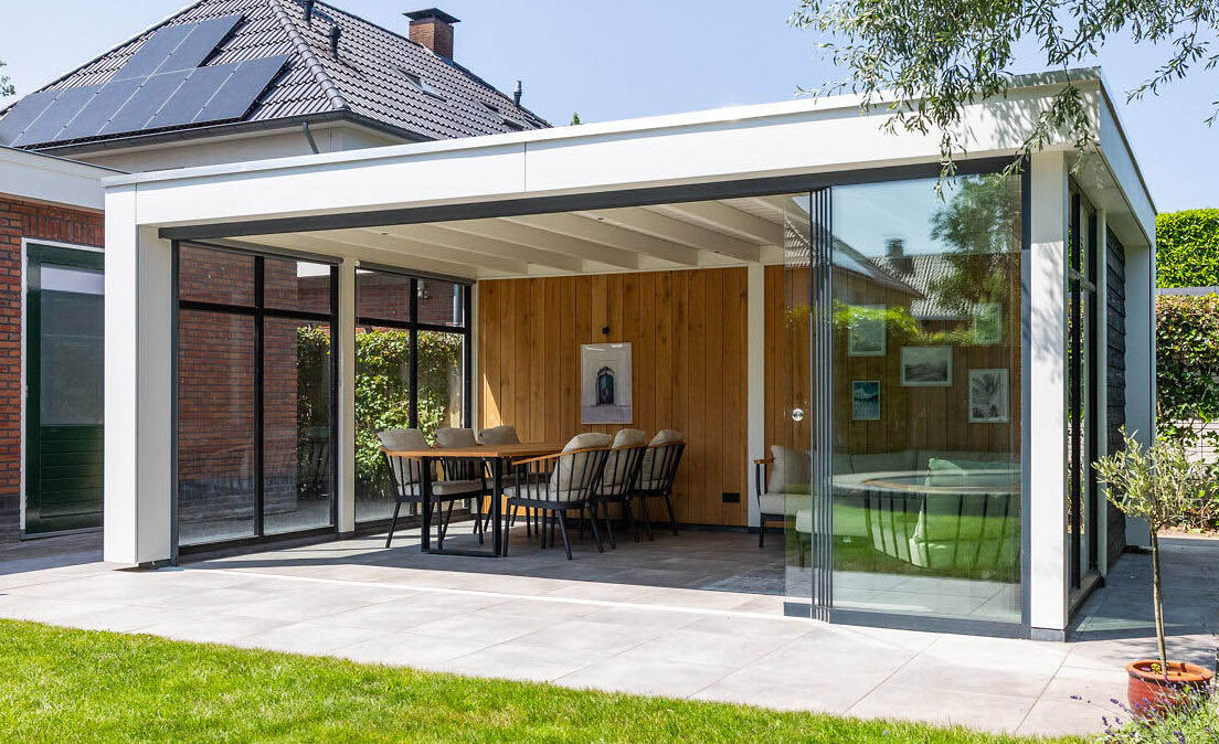 Overkapping Verona6.3x4m – Moderne buitenkamer met glas