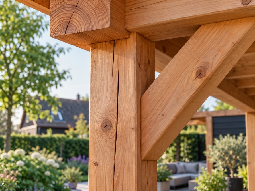 Douglas houten buitenverblijf met natuurlijke houtstructuur