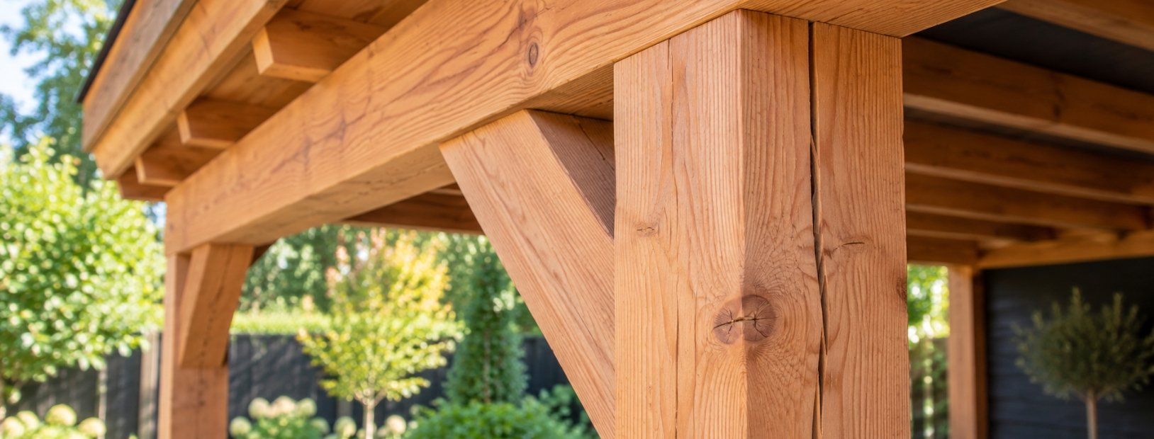Droogtescheur in een Douglas houten staander