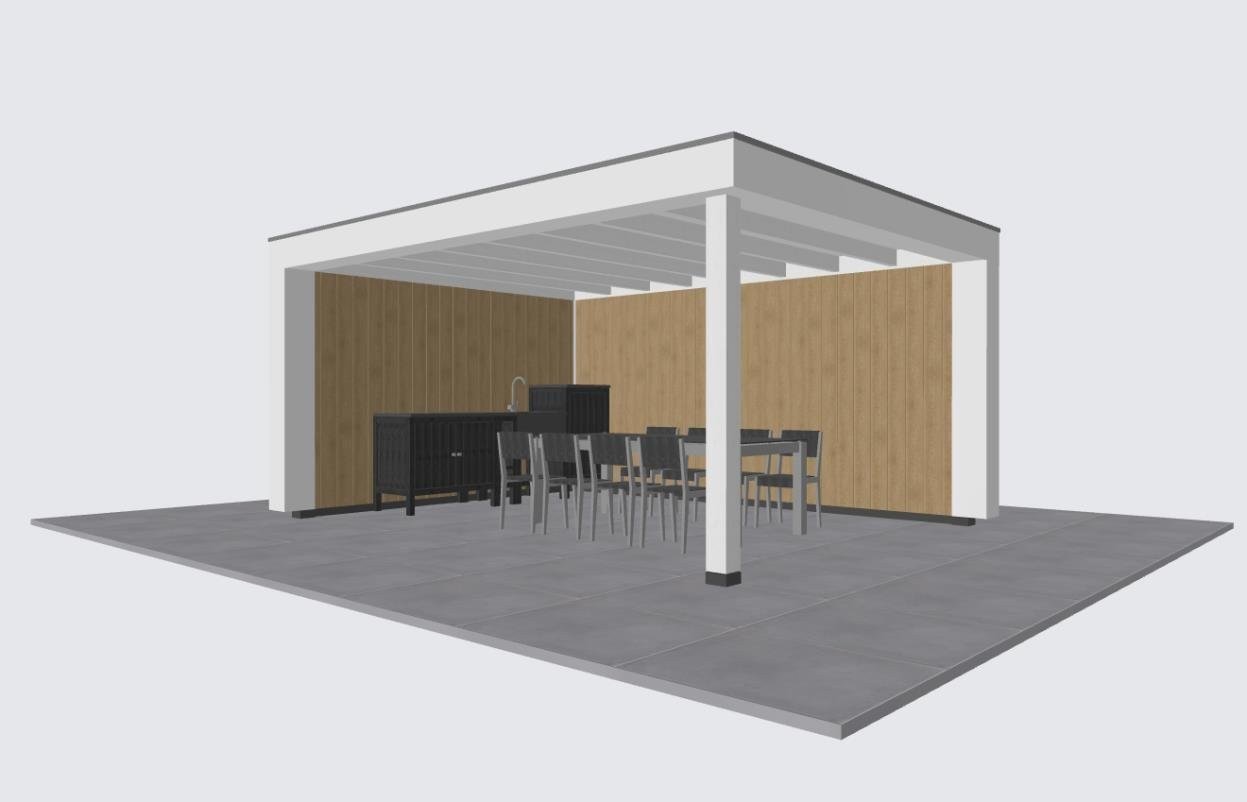 Variant 1 - Luxe moderne tuinoverkapping