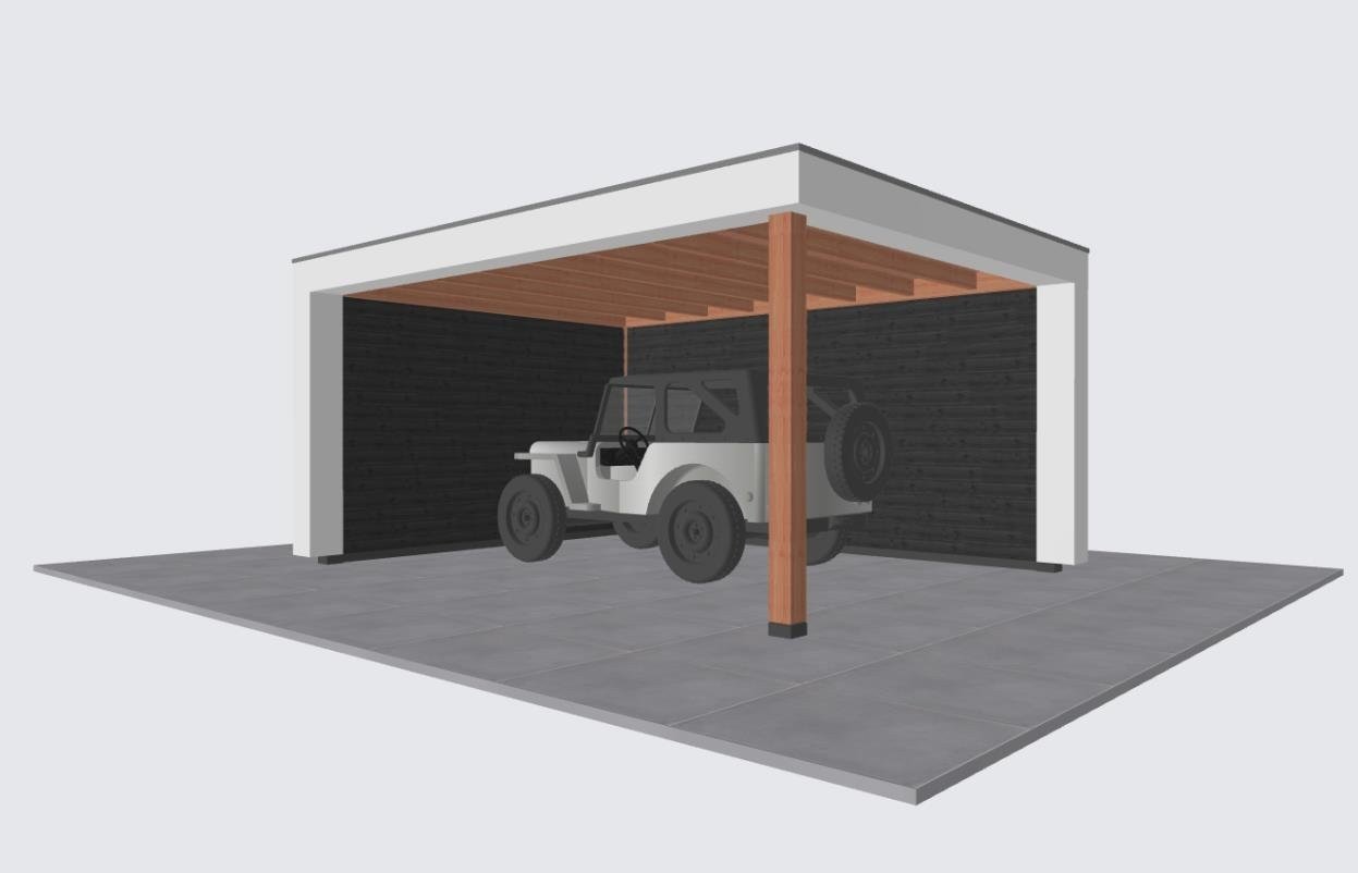 Variant 3 - Enkele ruime carport 5x4